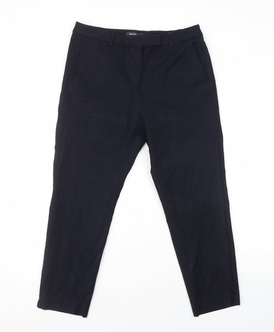 Womens UK Size 14 Marks and Spencer Regular Fit Dress Pants Blue Trousers