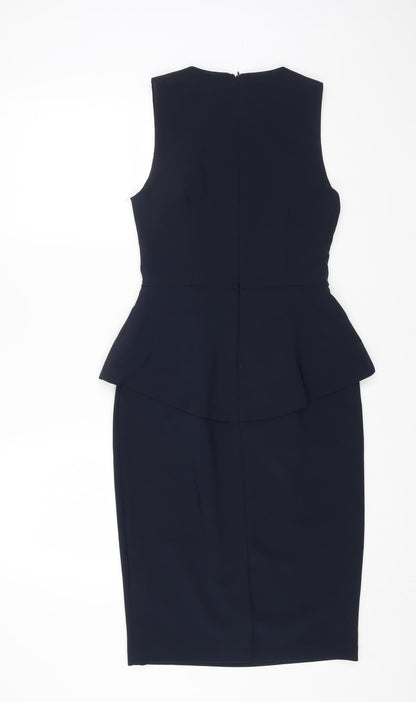 Lost Womens Blue Polyester A-Line Size 10 Round Neck Zip