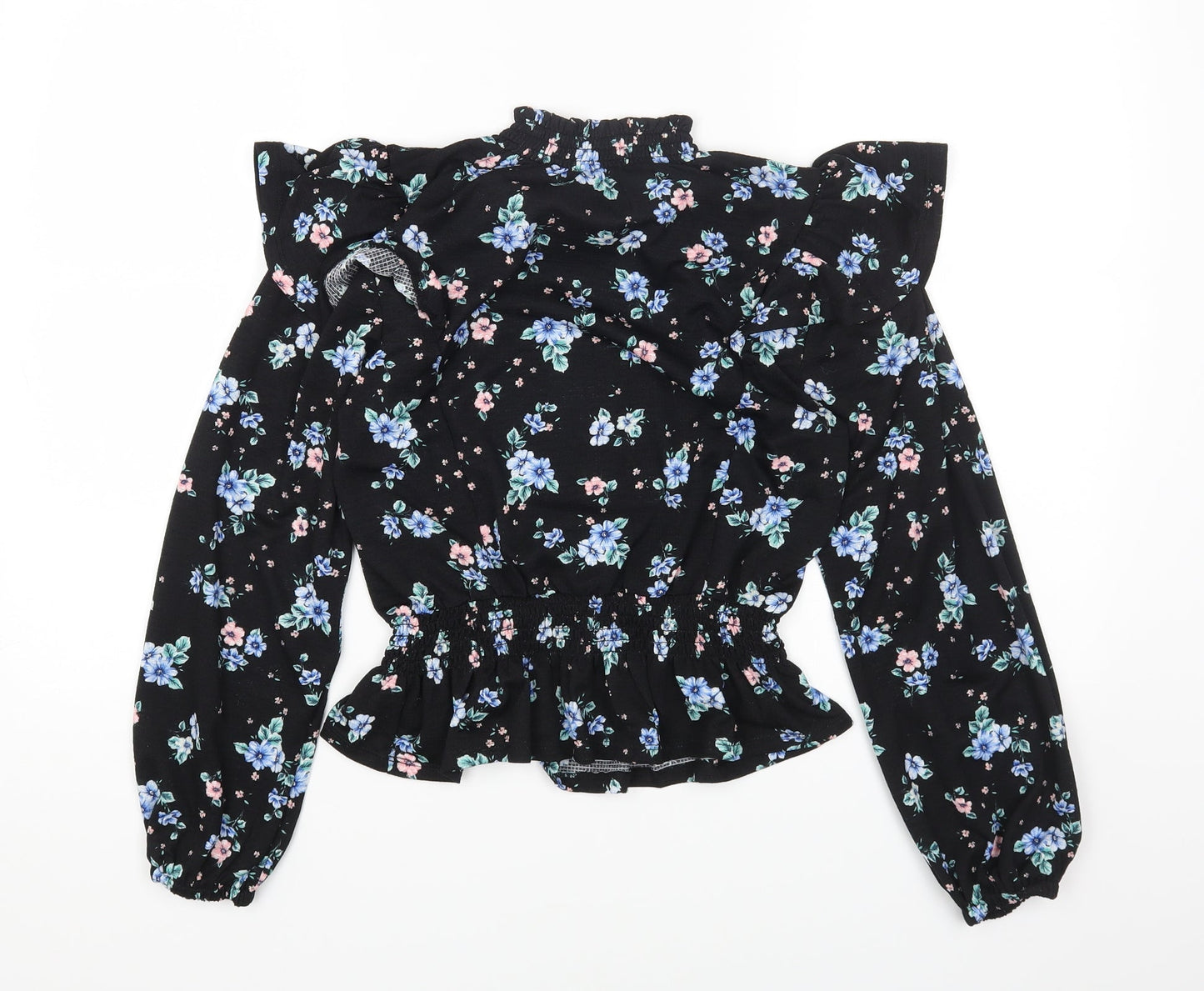 Womens UK Size 10 Dorothy Perkins Black Cropped T-Shirt