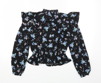 Womens UK Size 10 Dorothy Perkins Black Cropped T-Shirt