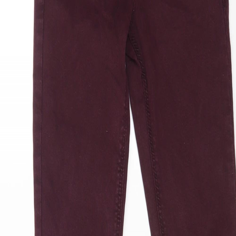 Zara Womens Purple Cotton Skinny Jeans Size 6 L29 in Regular Zip
