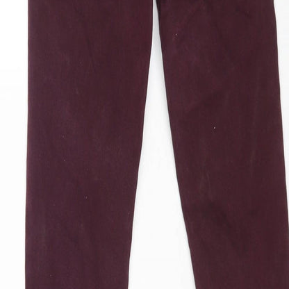 Zara Womens Purple Cotton Skinny Jeans Size 6 L29 in Regular Zip