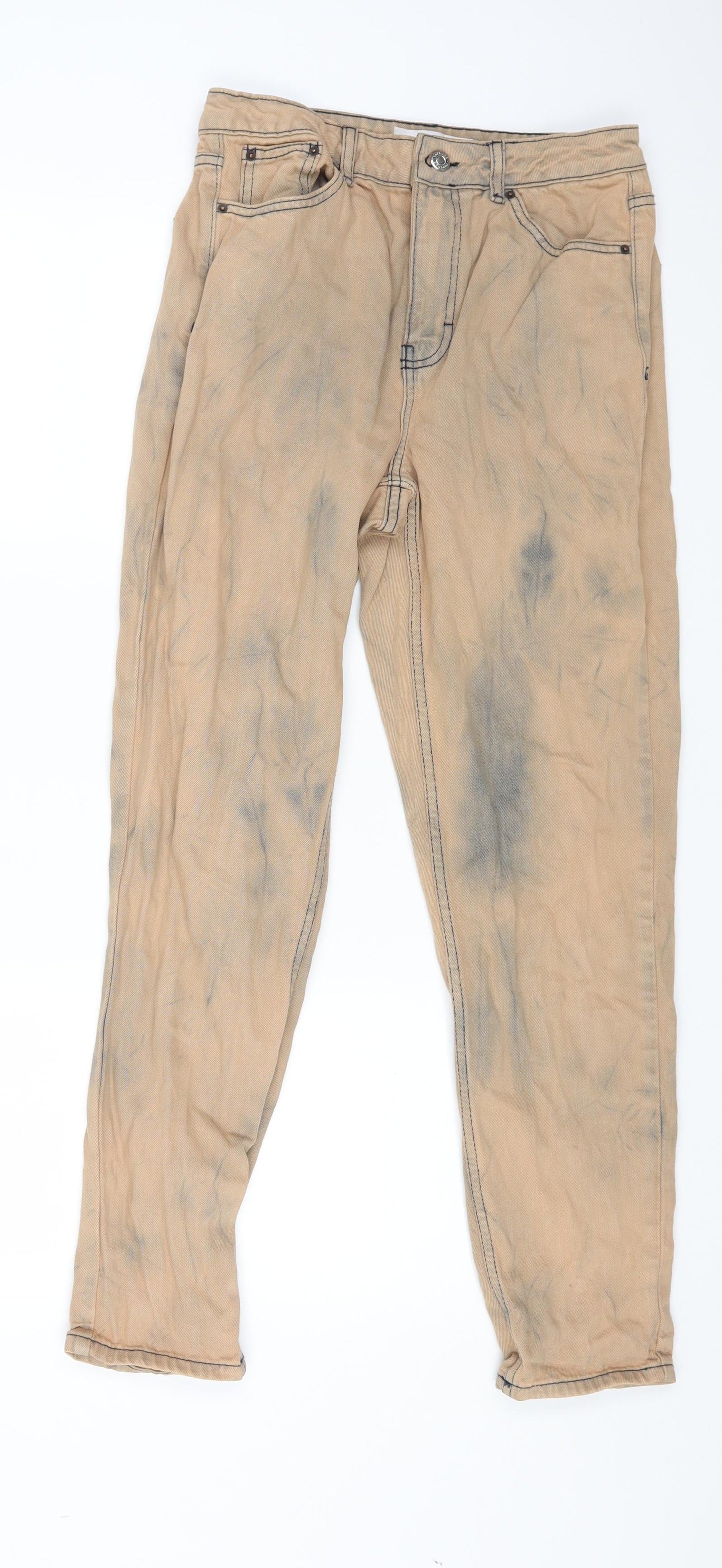 Mens UK Size 28 in Topshop Regular Fit Straight Orange Jeans