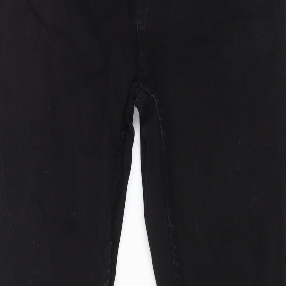 Peacocks Womens Black Cotton Skinny Jeans Size S L25 in Regular Zip