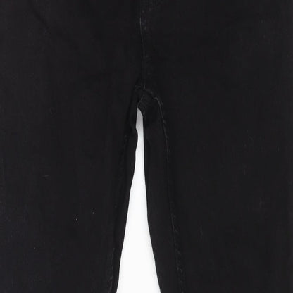 Peacocks Womens Black Cotton Skinny Jeans Size S L25 in Regular Zip