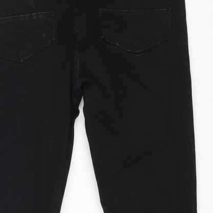 Peacocks Womens Black Cotton Skinny Jeans Size S L25 in Regular Zip