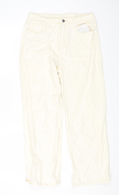 DAYZ Womens Beige Cotton Straight Jeans Size XL L25 in Regular Zip