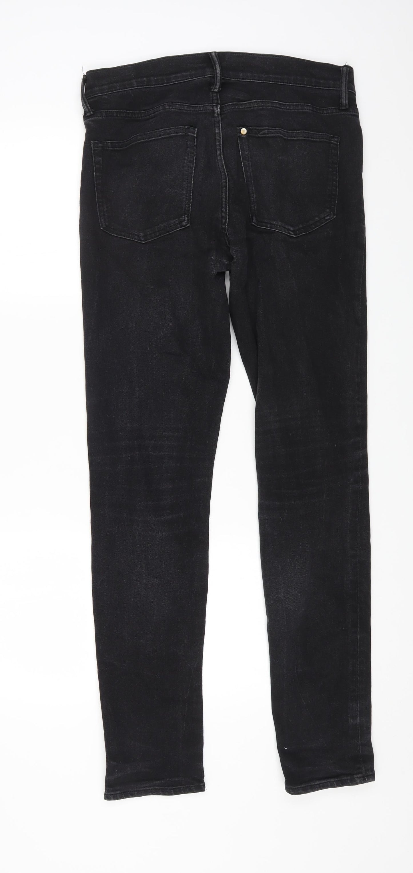 Skinny&Denim Womens Black Cotton Straight Jeans Size 30 in L29 in Regular Zip