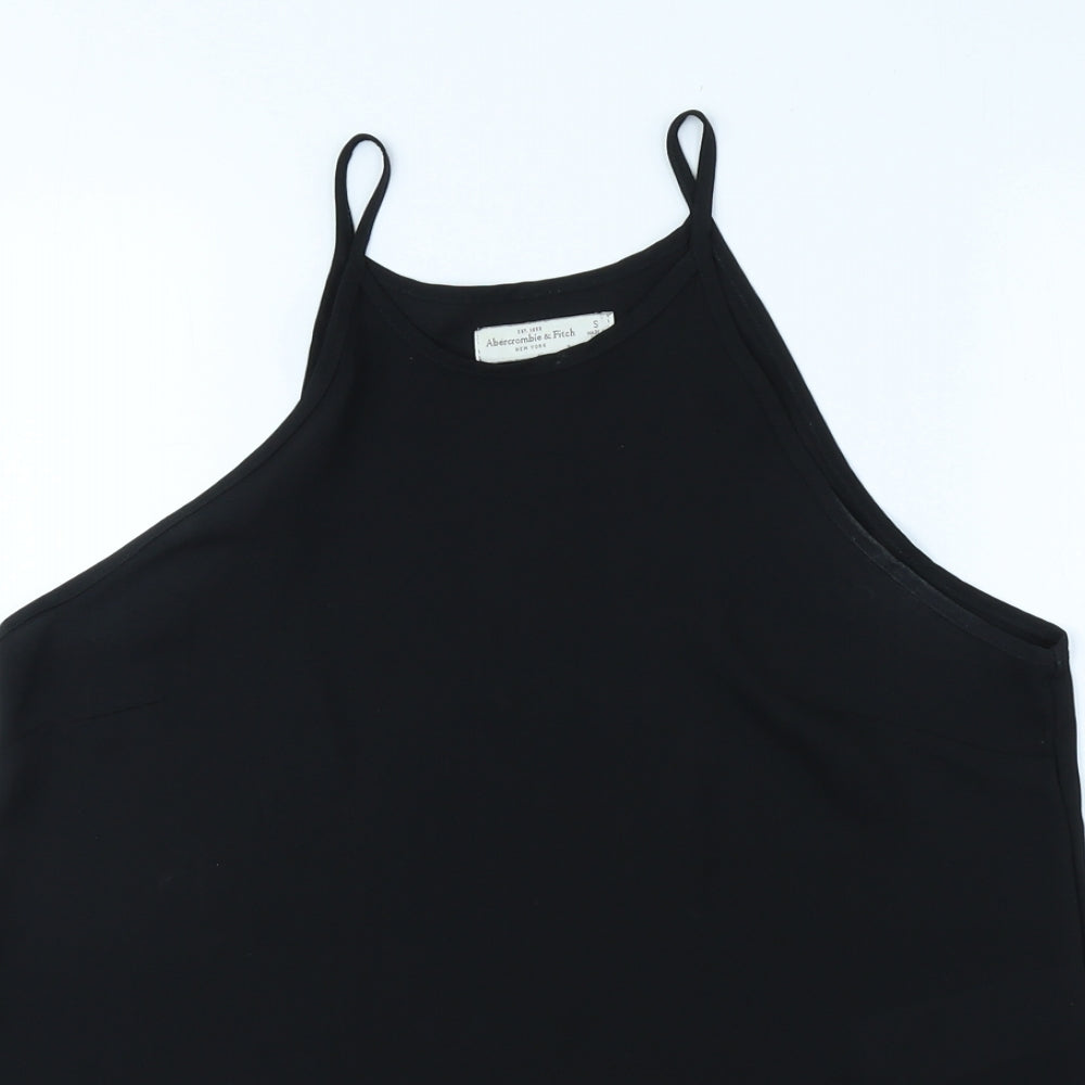 Abercombie&Fitch Womens Black Polyester Camisole Tank Size S Round Neck