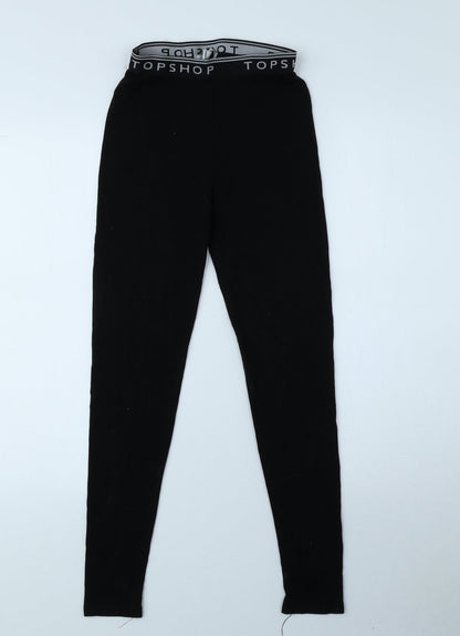 Topshop Girls Black Viscose Jegging Trousers Size 6 Years L25.5 in Regular Pullover