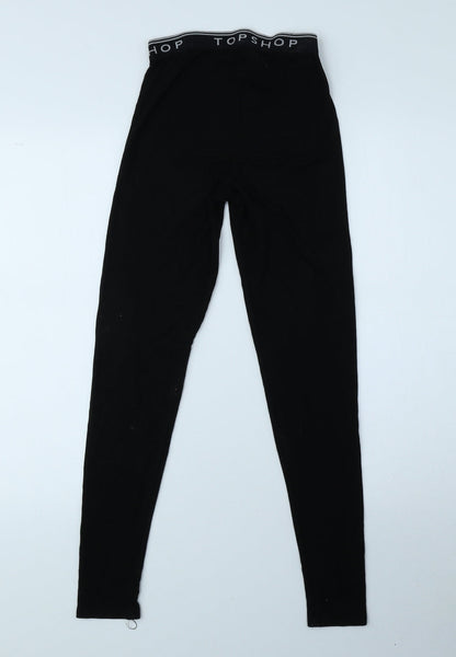 Topshop Girls Black Viscose Jegging Trousers Size 6 Years L25.5 in Regular Pullover