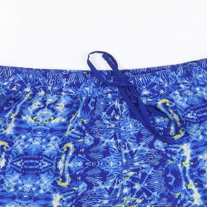 Atmosphere Womens Blue Geometric Polyester Sweat Shorts Size 8 L3 in Regular Drawstring