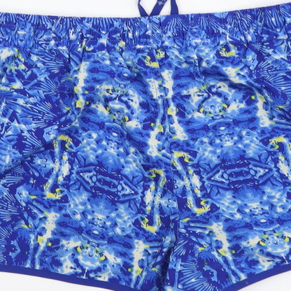 Atmosphere Womens Blue Geometric Polyester Sweat Shorts Size 8 L3 in Regular Drawstring