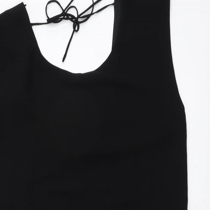 Zara Womens Black Polyester A-Line Size S Scoop Neck Pullover
