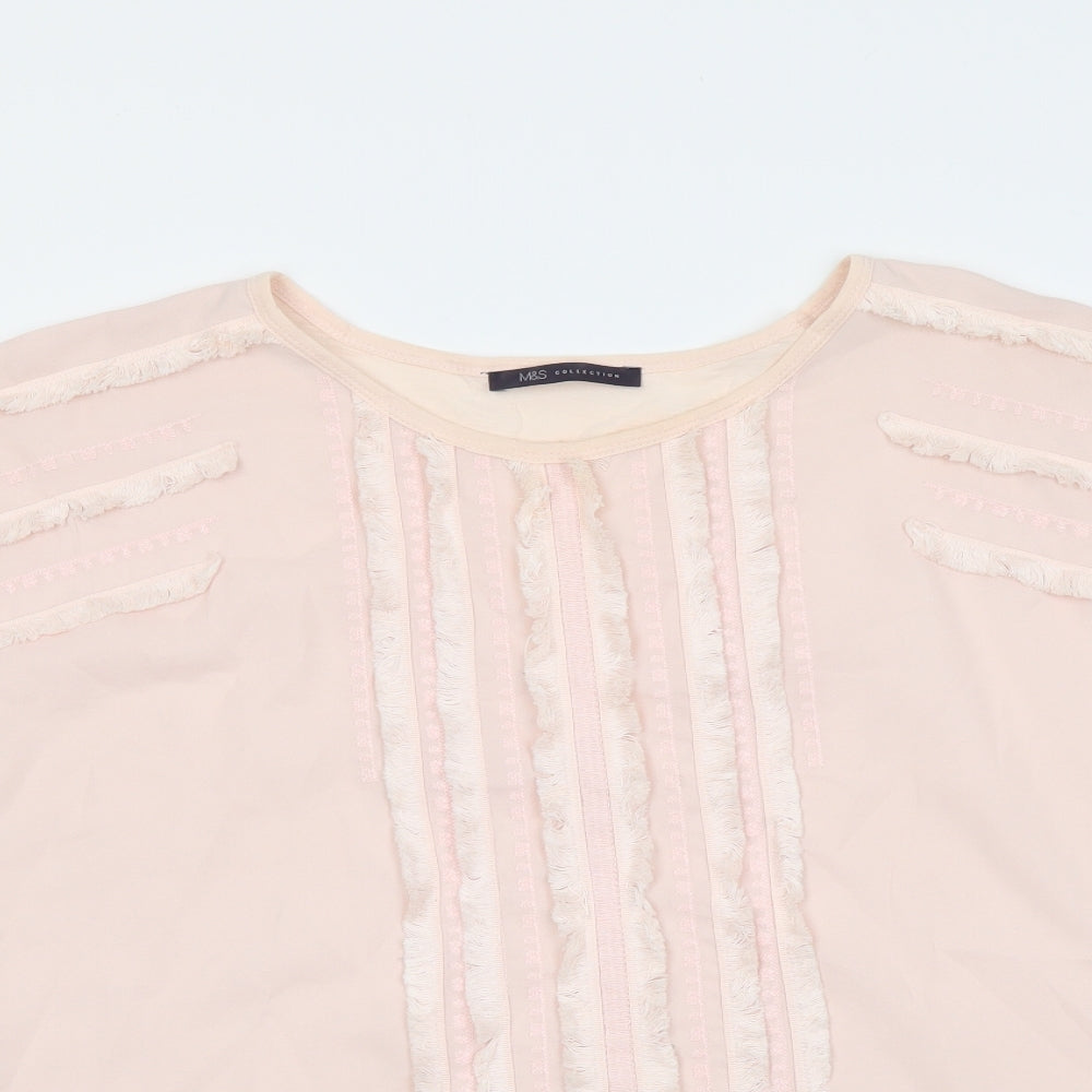Womens UK Size 12 Marks and Spencer Pink Basic Polo