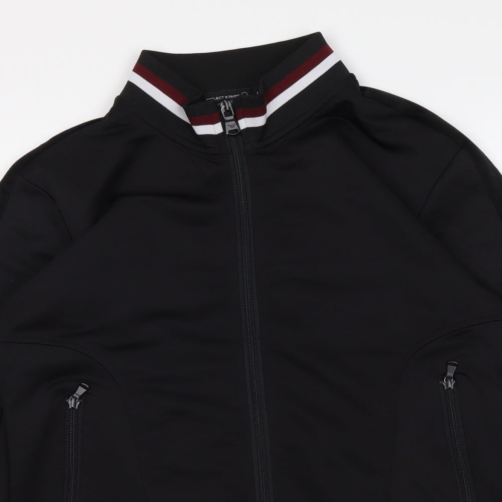 Project X Paris Womens Black Polyester Full Zip Sweatshirt Size L Zip