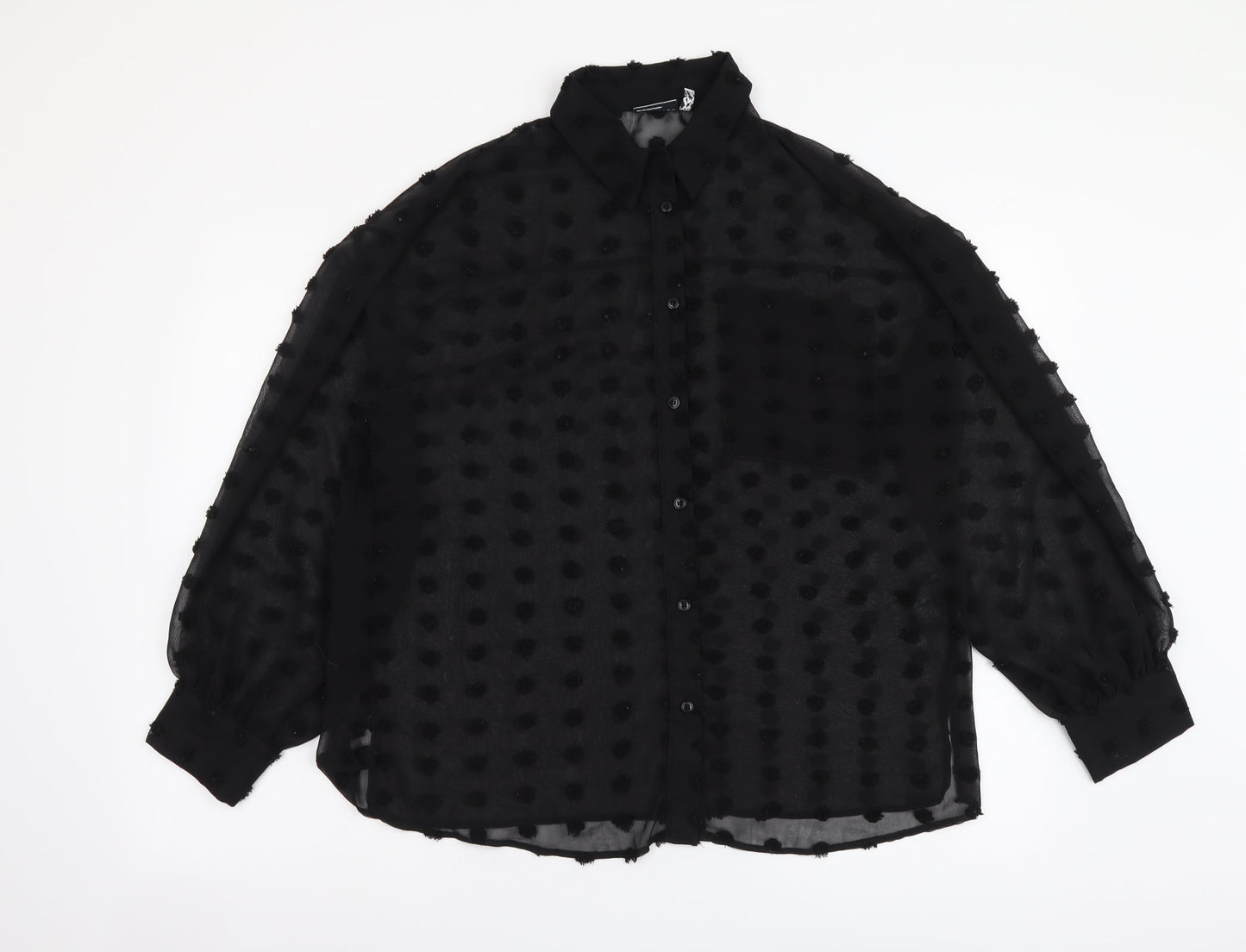 Womens UK Size 8 ASOS Black Basic Button-Up