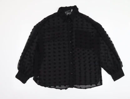 Womens UK Size 8 ASOS Black Basic Button-Up