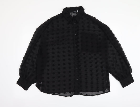 Womens UK Size 8 ASOS Black Basic Button-Up