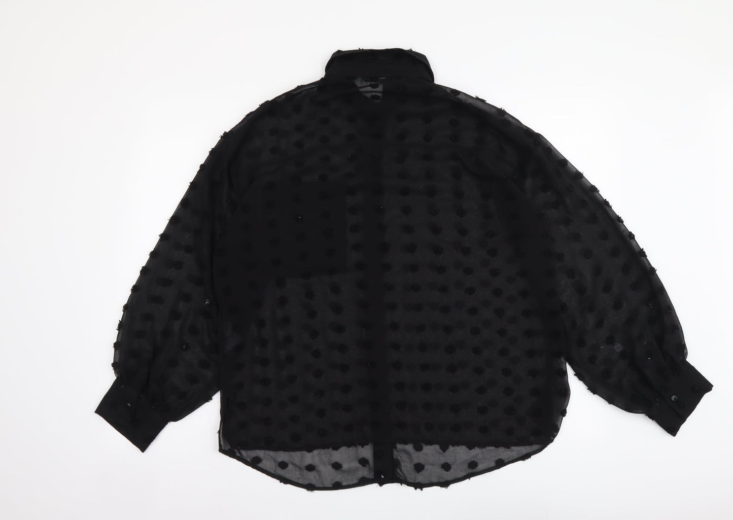 Womens UK Size 8 ASOS Black Basic Button-Up