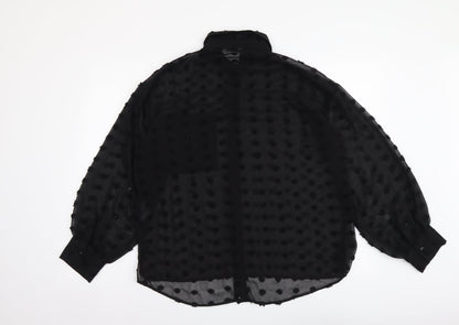 Womens UK Size 8 ASOS Black Basic Button-Up
