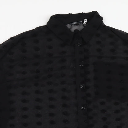 Womens UK Size 8 ASOS Black Basic Button-Up