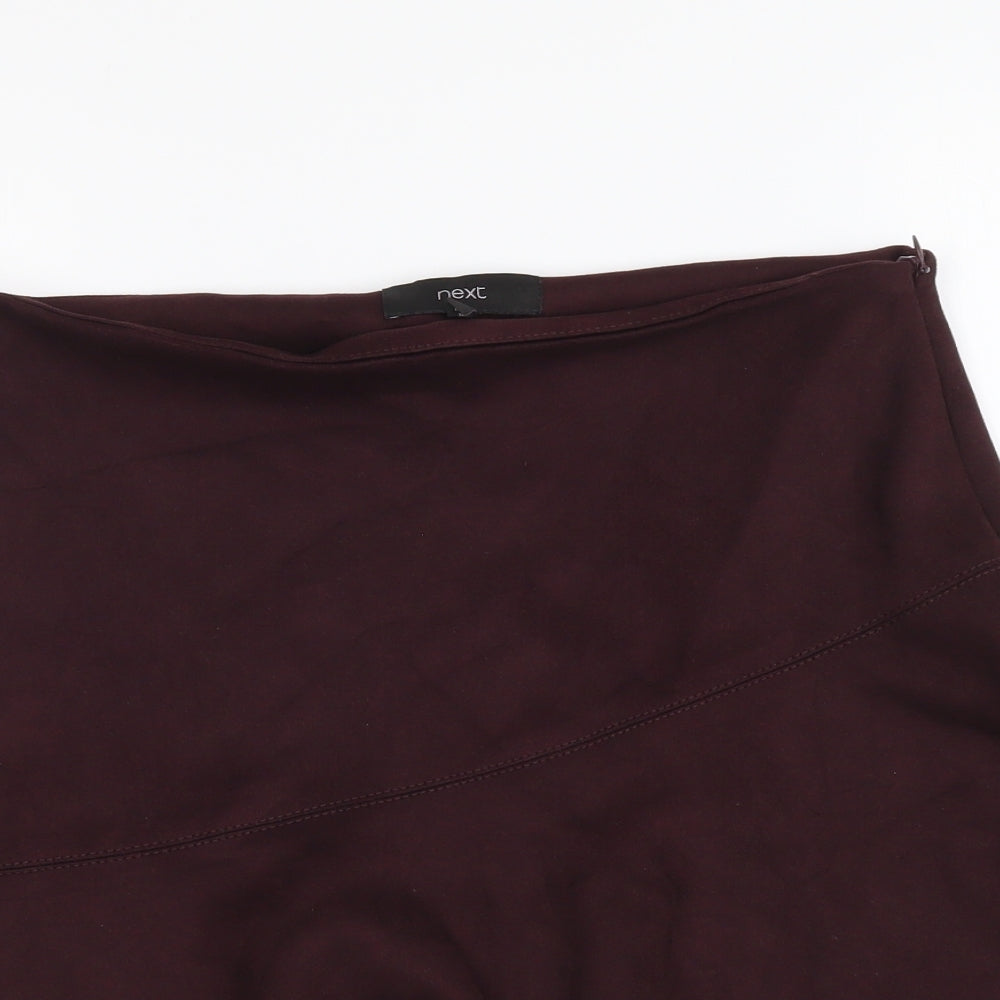 NEXT Womens Red Polyester Flare Skirt Size 8 Zip