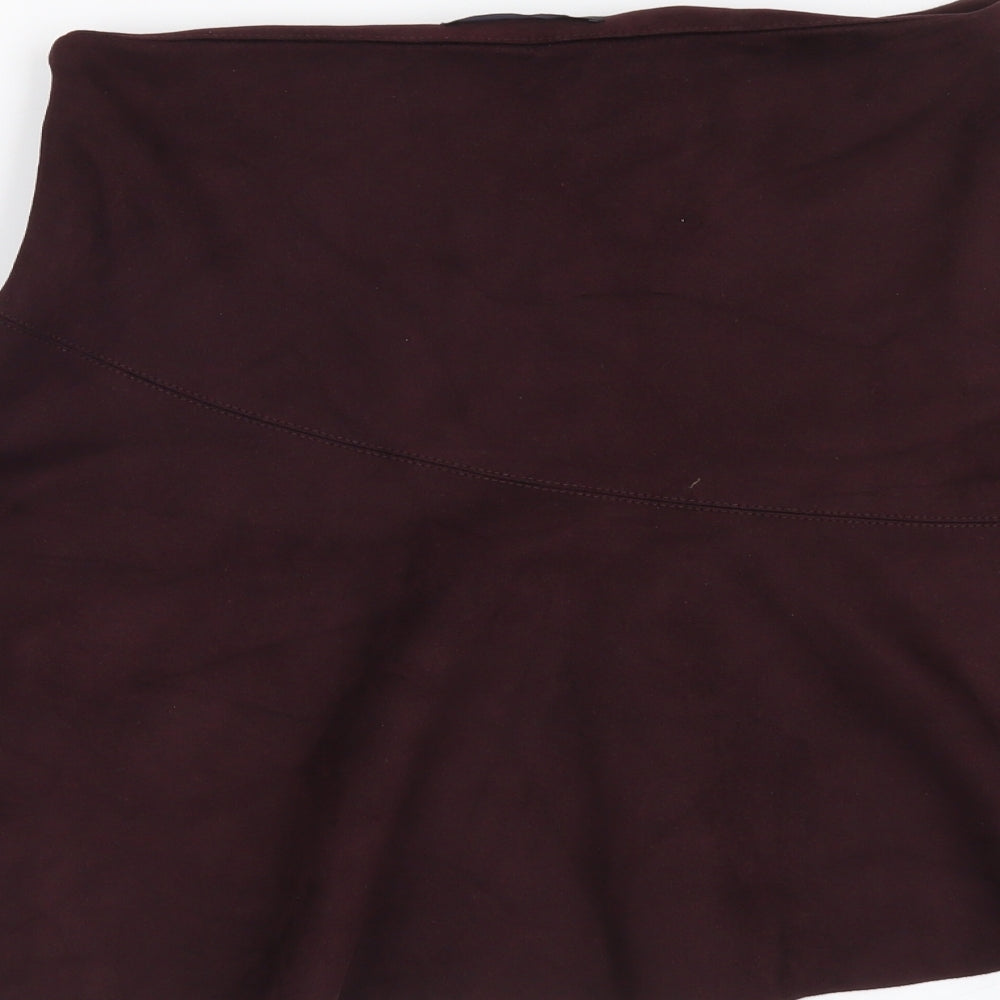 NEXT Womens Red Polyester Flare Skirt Size 8 Zip