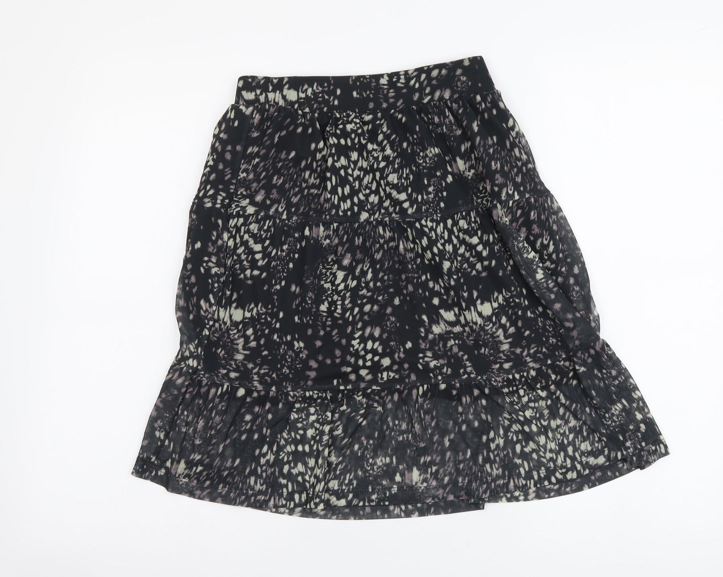 NEXT Womens Black Geometric Polyester A-Line Skirt Size 6