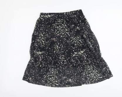 NEXT Womens Black Geometric Polyester A-Line Skirt Size 6