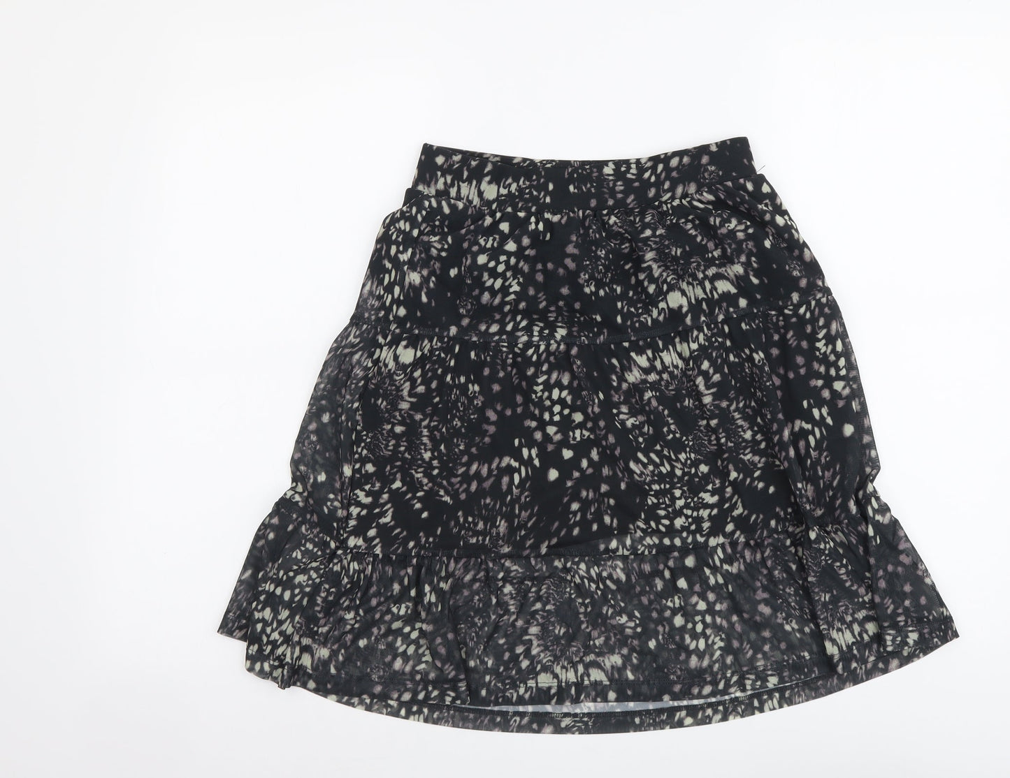 NEXT Womens Black Geometric Polyester A-Line Skirt Size 6