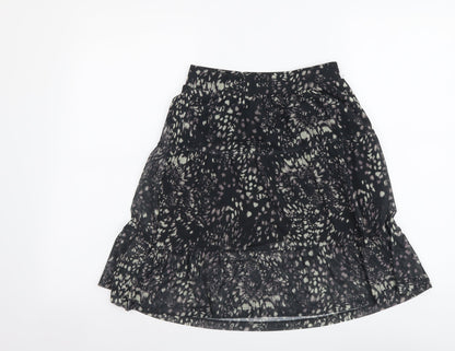 NEXT Womens Black Geometric Polyester A-Line Skirt Size 6