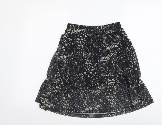 NEXT Womens Black Geometric Polyester A-Line Skirt Size 6