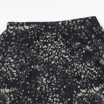 NEXT Womens Black Geometric Polyester A-Line Skirt Size 6