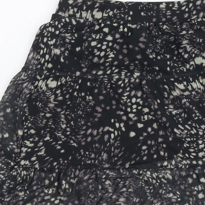 NEXT Womens Black Geometric Polyester A-Line Skirt Size 6