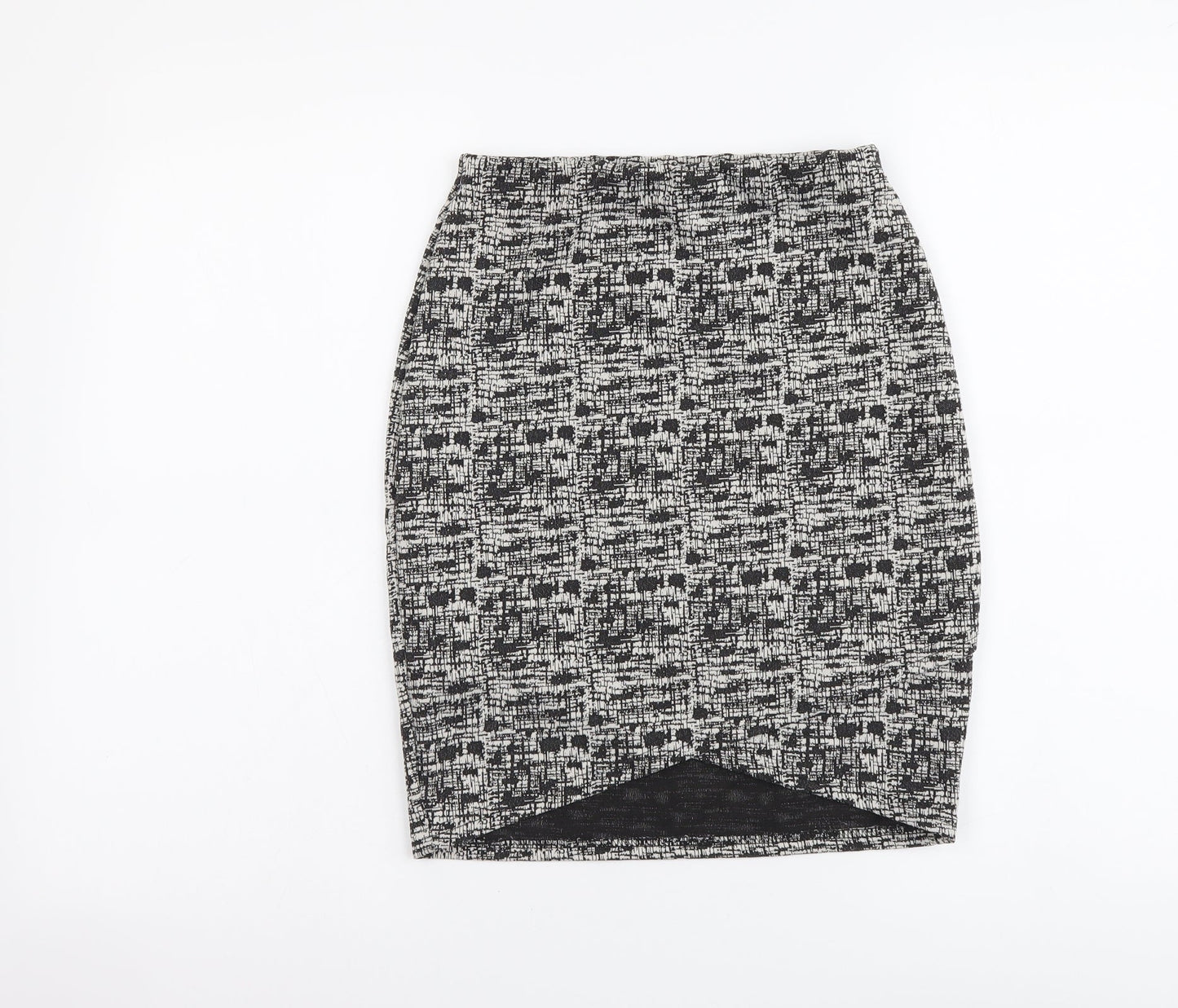 Miss Selfridge Womens Black Geometric Polyester Mini Skirt Size 6