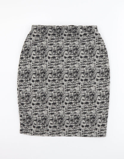 Miss Selfridge Womens Black Geometric Polyester Mini Skirt Size 6