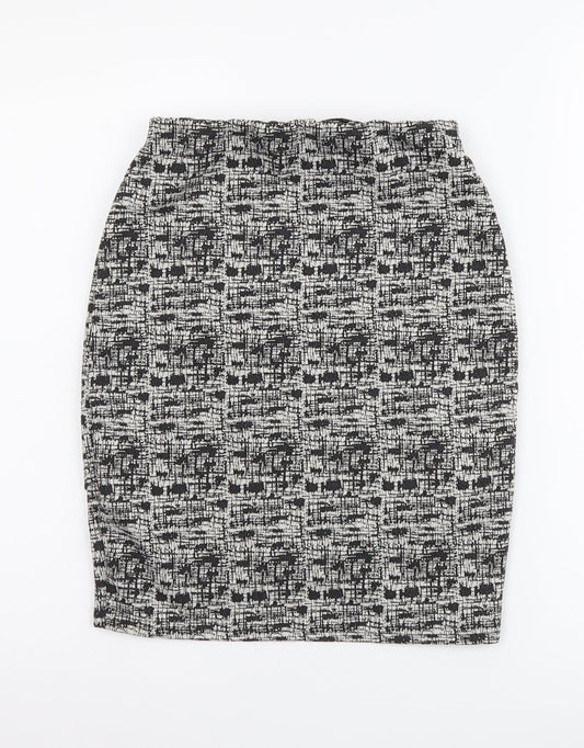 Miss Selfridge Womens Black Geometric Polyester Mini Skirt Size 6