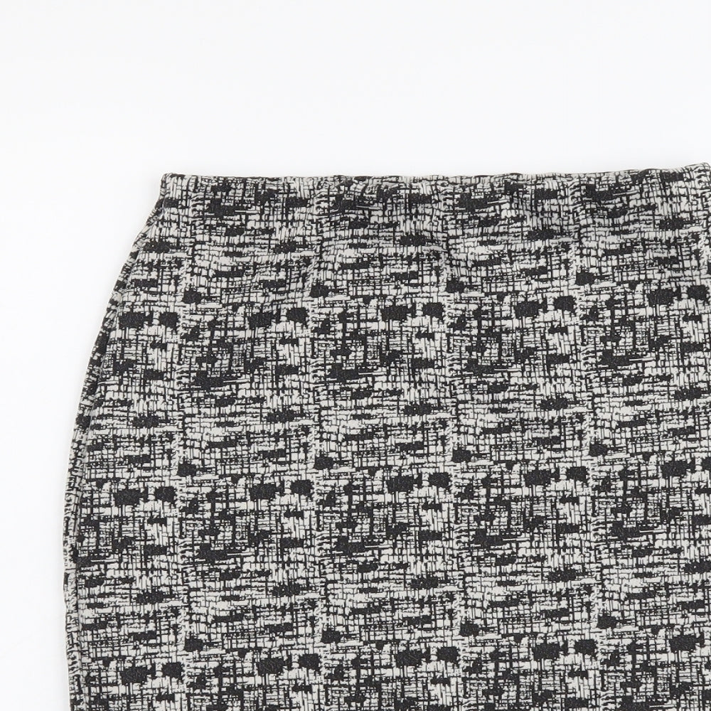 Miss Selfridge Womens Black Geometric Polyester Mini Skirt Size 6
