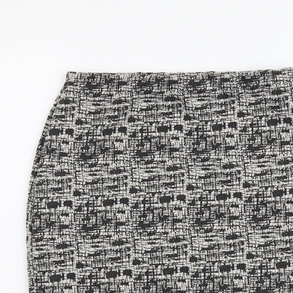 Miss Selfridge Womens Black Geometric Polyester Mini Skirt Size 6