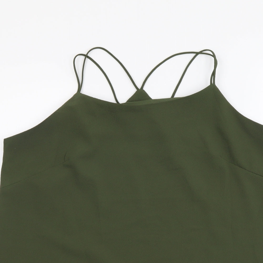 Womens UK Size 10 Quiz Green Camisole Tank