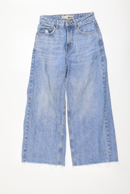 Topshop Womens Blue Cotton Tapered Jeans Size 25 in L30 in Regular Button