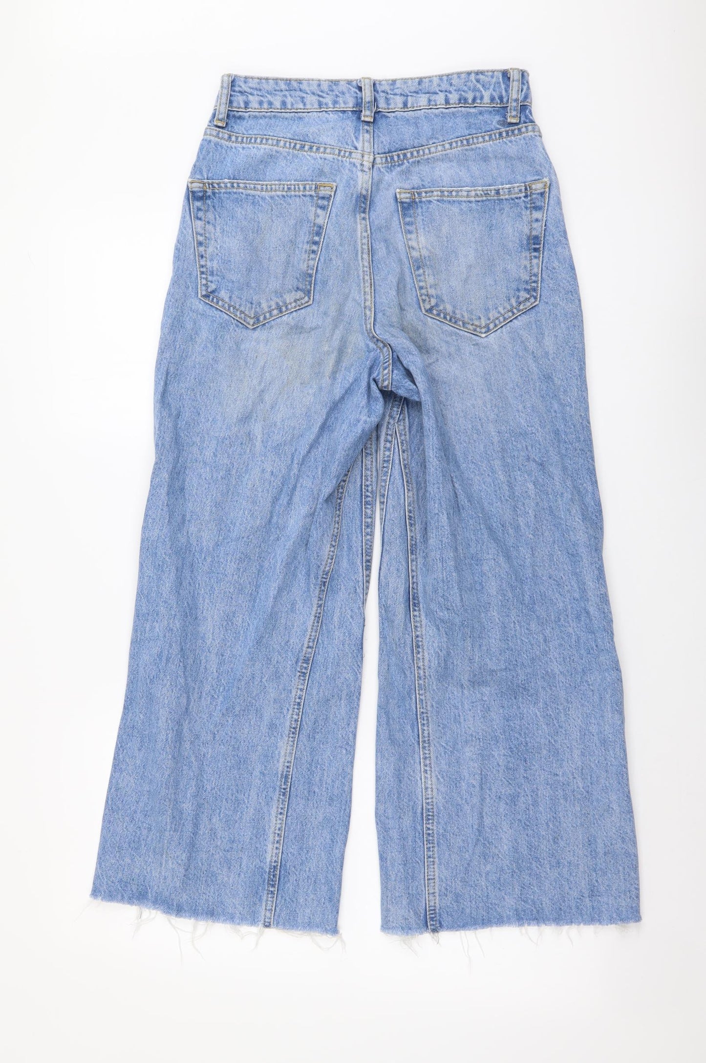 Topshop Womens Blue Cotton Tapered Jeans Size 25 in L30 in Regular Button