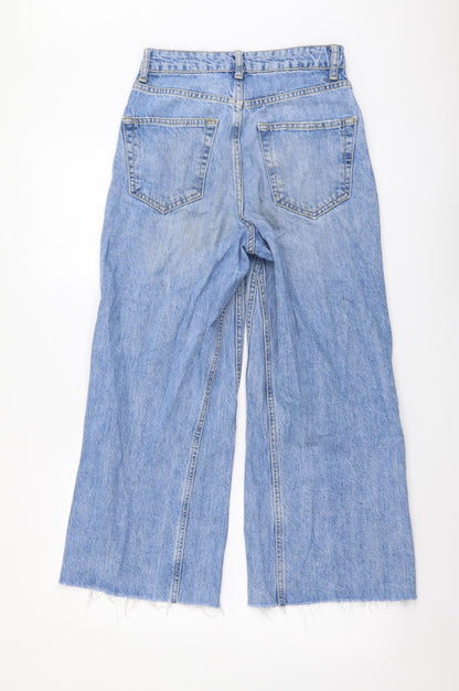 Topshop Womens Blue Cotton Tapered Jeans Size 25 in L30 in Regular Button