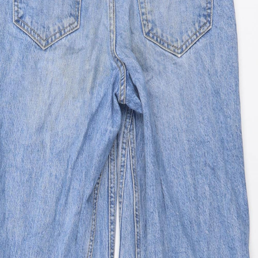 Topshop Womens Blue Cotton Tapered Jeans Size 25 in L30 in Regular Button
