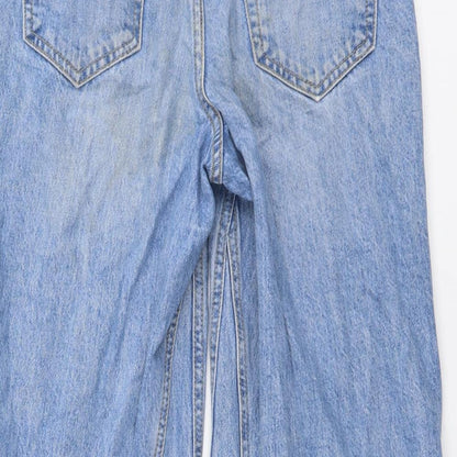 Topshop Womens Blue Cotton Tapered Jeans Size 25 in L30 in Regular Button