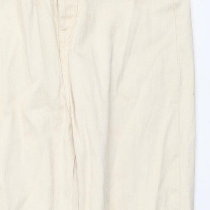 Denim & Co. Womens Beige Cotton Mom Jeans Size 12 L26 in Regular Button