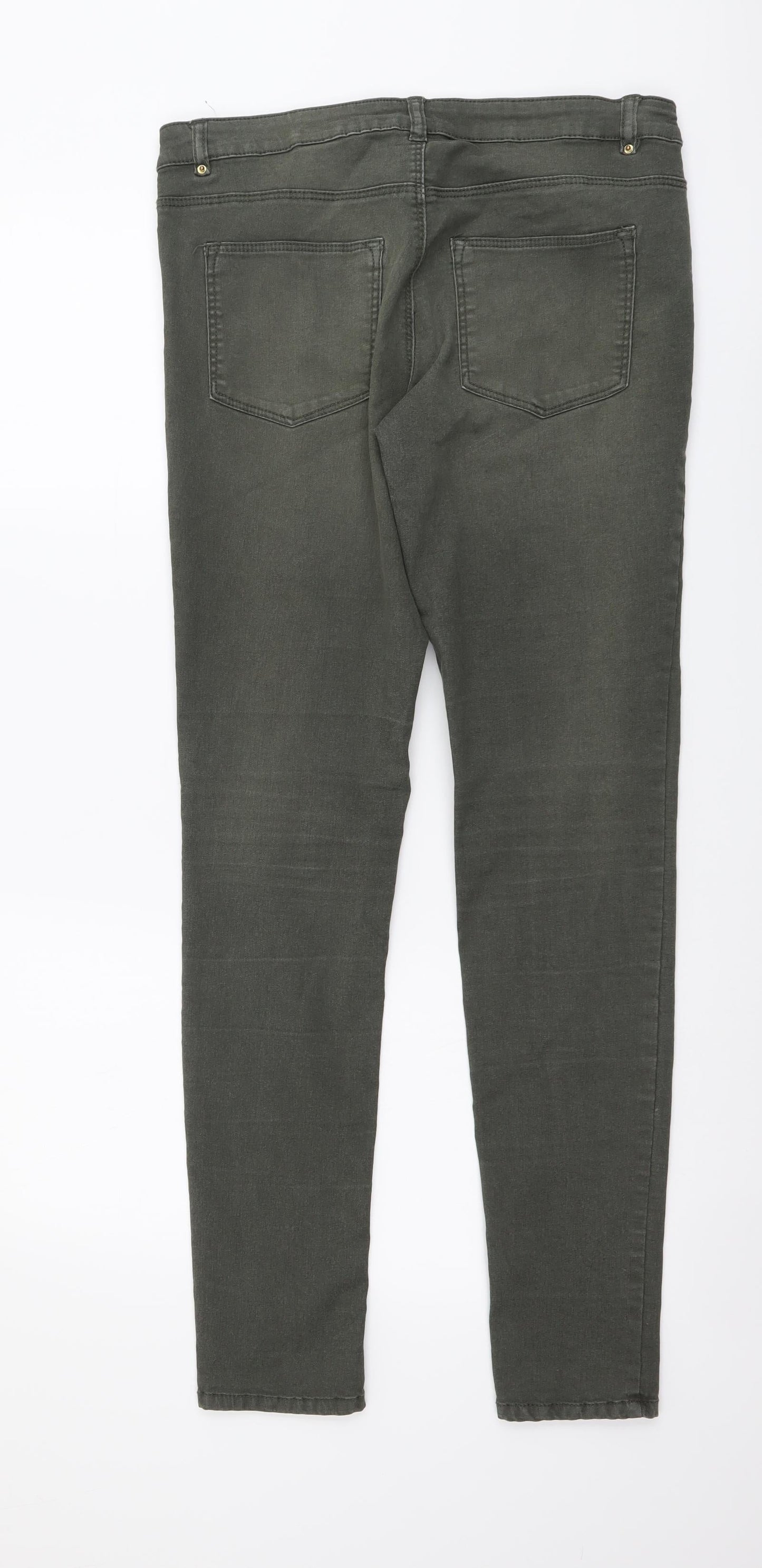 Womens UK Size L H&M Regular Fit Skinny Green Jeans