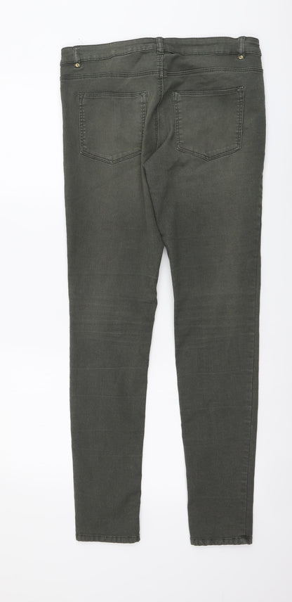 Womens UK Size L H&M Regular Fit Skinny Green Jeans