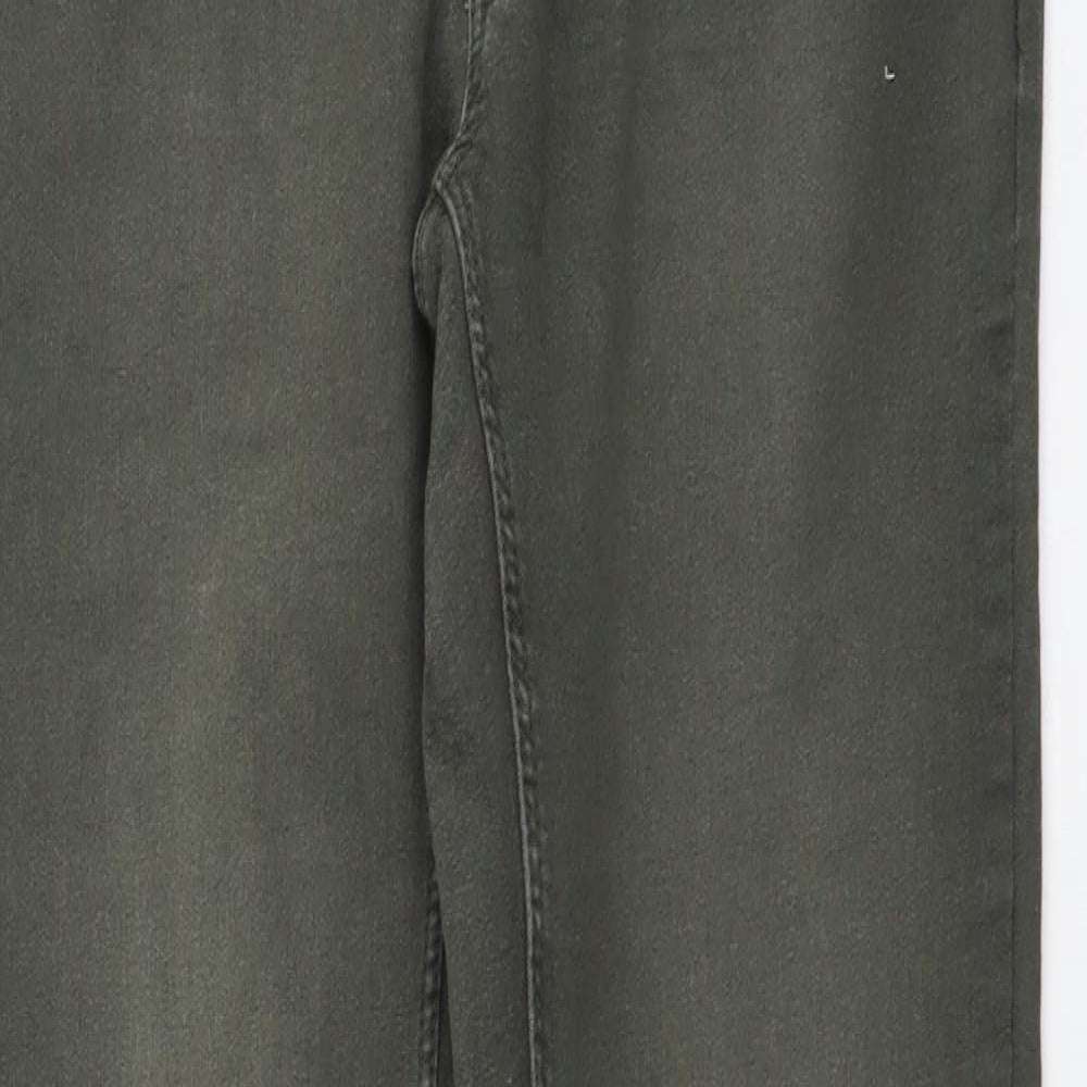 Womens UK Size L H&M Regular Fit Skinny Green Jeans